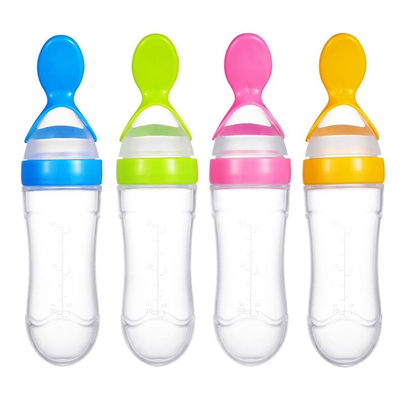 Baby Squeezing Feeding Spoon, Silicone Feeding Bottle Training Spoon, Infant Cereal Food Spoon Infant Cereal Supplement Baby Squeezing Feeding Spoon, Silicone Feeding Bottle Training Spoon, Infant Cereal Food Spoon Infant Cereal Supplement